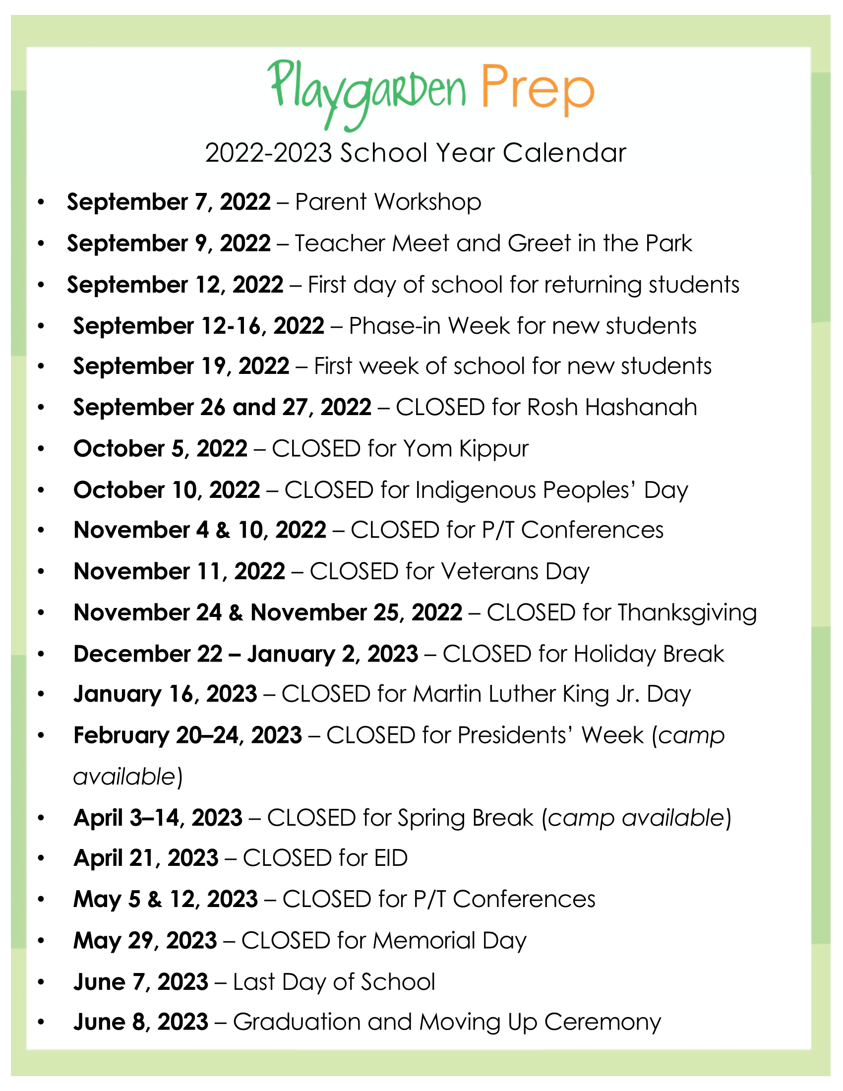 Enrichment Center, Preschool Tribeca, Tribeca Prep Playgarden Prep